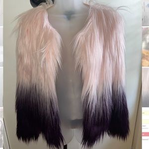 Pink/purple ombré faux ostrich jacket.